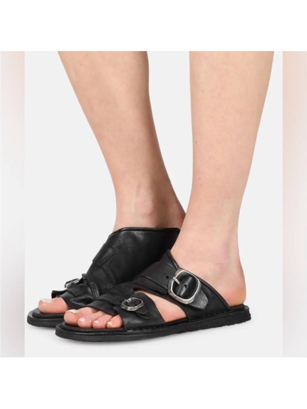 A.S. 98 Tavon Women’s Black Leather Sandals